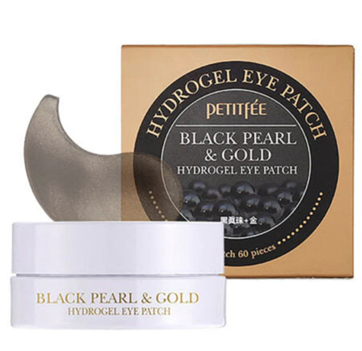 PETITFEE – Patchs contour des yeux perle noire & or 60pcs