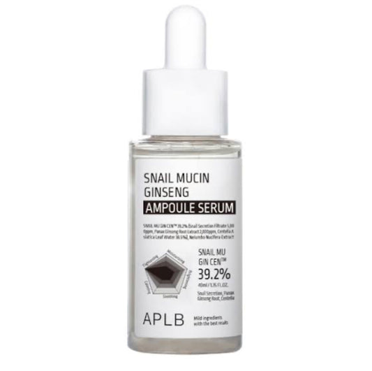 APLB - Sérum ampoule à la mucine d'escargot et ginseng , hydratation et rajeunissement de la peau 40ml