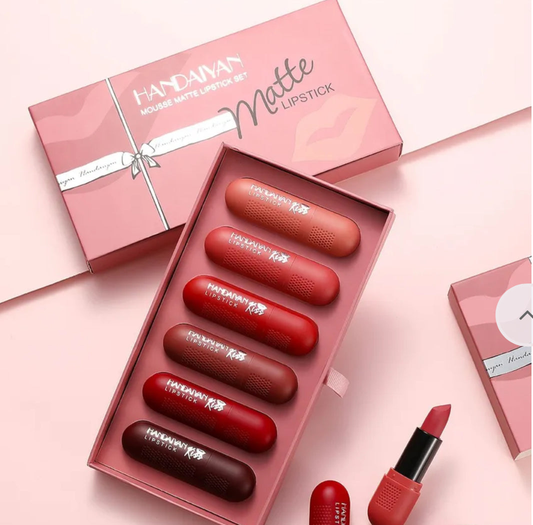 HANDAIYAN - Box ensemble de rouge à lèvres mousse mat 6 couleurs
