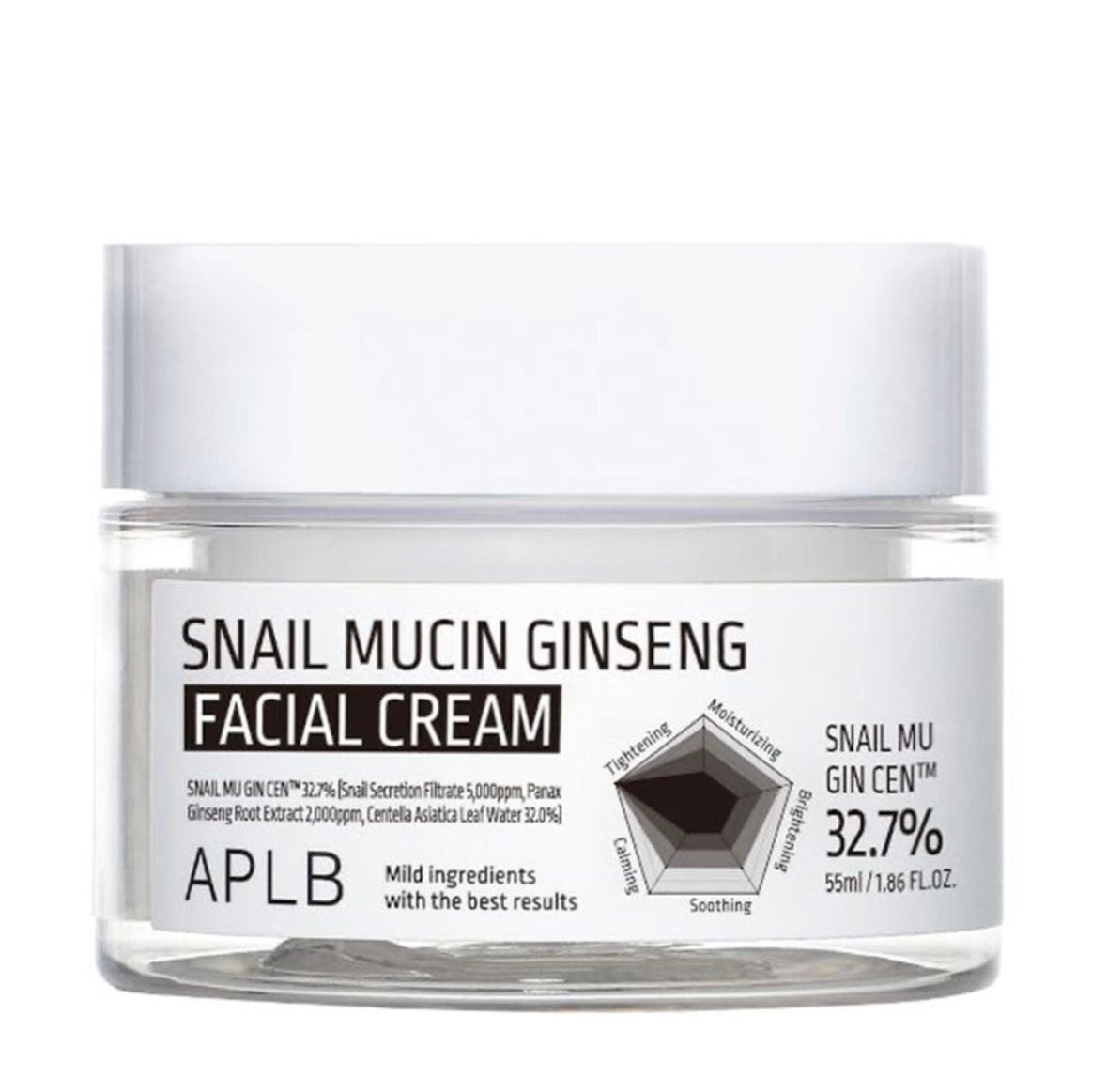 APLB – Crème visage à la mucine d’escargot et au ginseng Anti-Âge 55ml